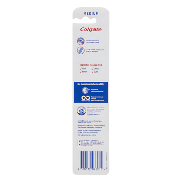 Colgate Battery Power Toothbrush 360 Whitening Optic White Medium each - Image 2