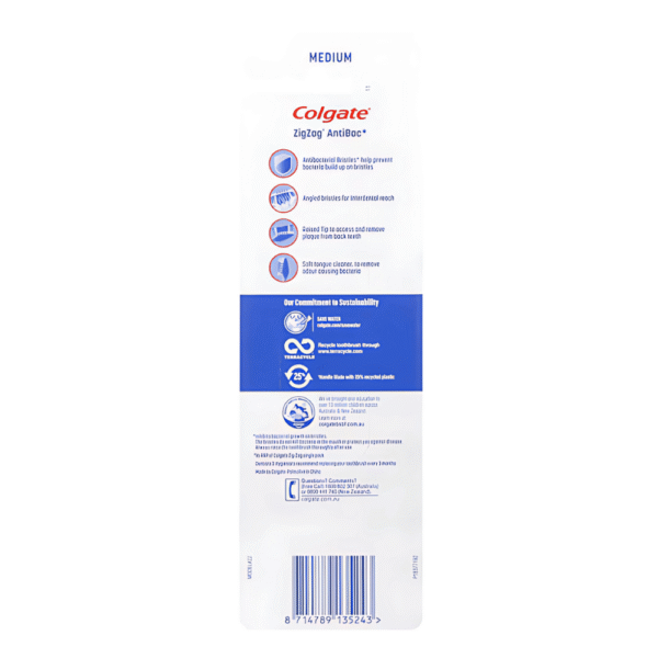 Colgate Manual Toothbrush Zig Zag Interdental Clean Med Value 3 pack - Image 2
