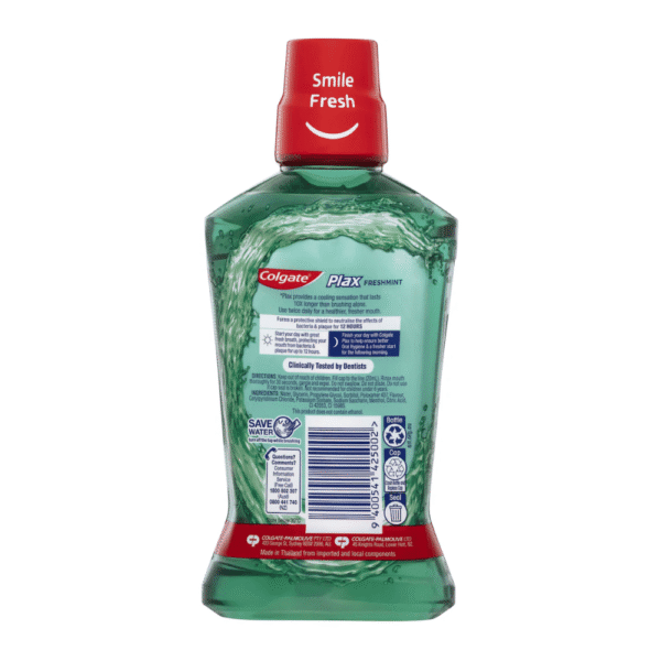 Colgate Mouthwash Freshmint Alcohol Free - Plax 500ml - Image 2