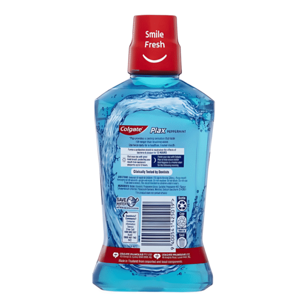 Colgate Mouthwash Peppermint Alcohol Free - Plax 500ml - Image 2