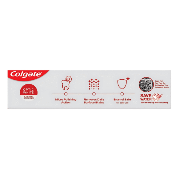 Colgate Optic White Toothpaste Natural Enzymes Peach Mint 100g - Image 2
