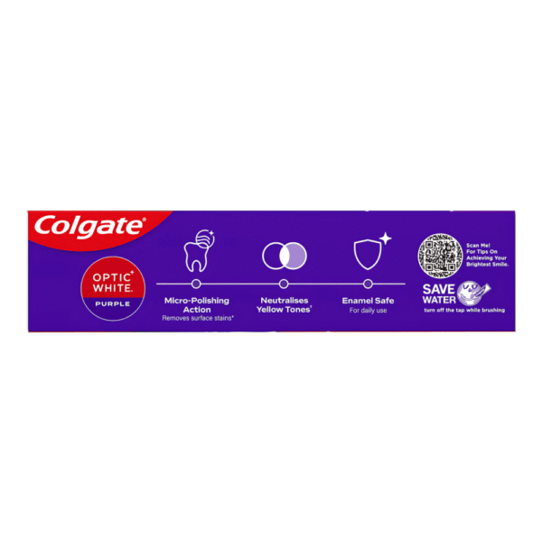 Colgate Purple Teeth Whitening Toothpaste Optic White 100g - Image 2