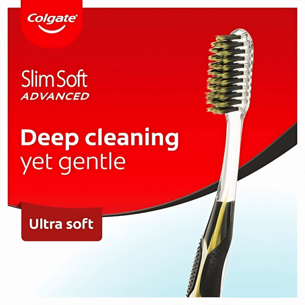 Colgate Slim Soft Advanced Charcoal Toothbrush Ultra Soft each - Image 2