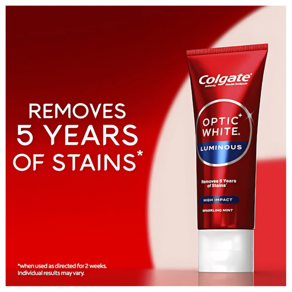 Colgate Teeth Whitening Toothpaste Luminous High Impact 85g - Image 2