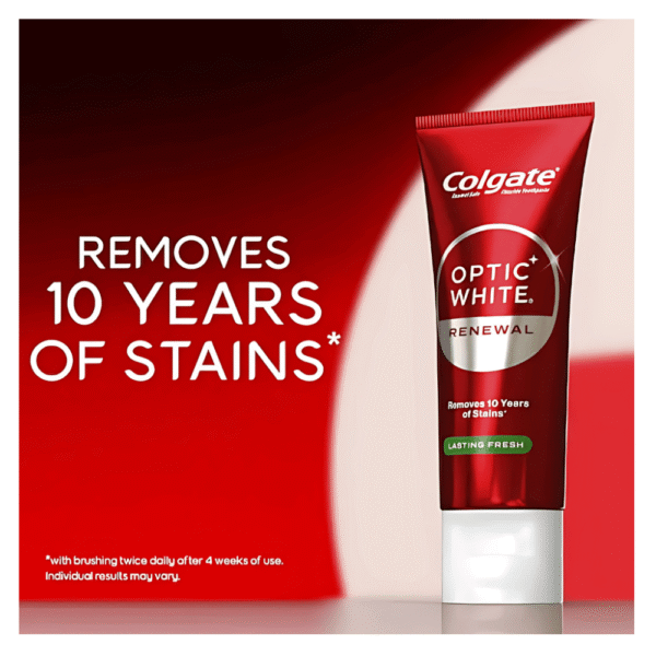 Colgate Teeth Whitening Toothpaste Optic White Renewal Lasting 85g - Image 2
