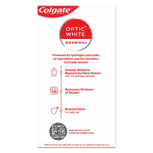 Colgate Teeth Whitening Toothpaste Optic White Renewal Vibrant 85g - Image 2