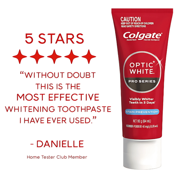 Colgate Teeth Whitening Toothpaste Pro Optic White Stain Prevention 80g - Image 2