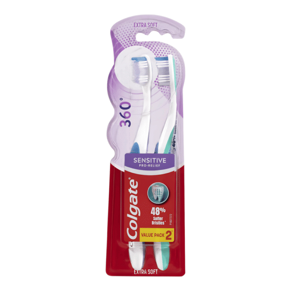Colgate Toothbrush 360 Pro-Relief Teeth Pain Soft 2 pack