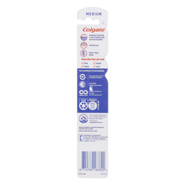 Colgate Toothbrush 360 Whole Mouth Clean Medium each - Image 2