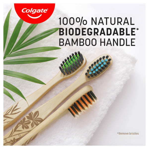 Colgate Toothbrush Biodegradable Bpa Free Bamboo 2 pack - Image 2