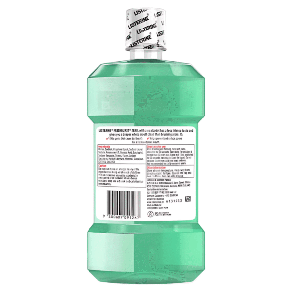 Listerine Freshburst Zero Alcohol Antibacterial Mouthwash 500mL - Image 2