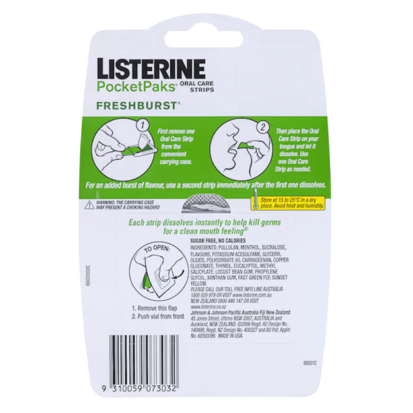 Listerine Pocketpaks Oral Care Strips Freshburst 72 pack - Image 2