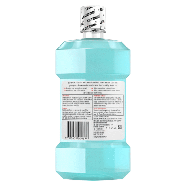 Listerine Zero Alcohol Antibacterial Mouthwash 500mL - Image 2