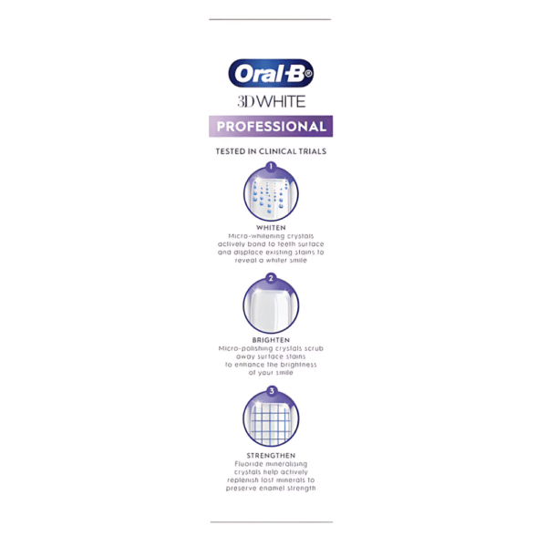 Oral-B 3D White Professional Enamel Strong Whitening Toothpaste 90g - Image 2