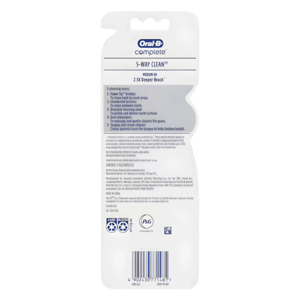 Oral-B Complete 5 Way Clean Medium Toothbrush each - Image 2