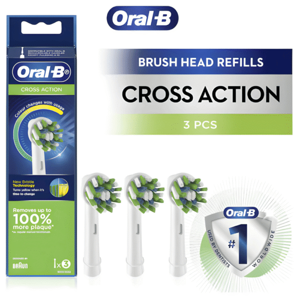 Oral-B Cross Action Clean White Electric Toothbrush Refills 3 pack - Image 2