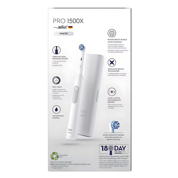 Oral-B Pro 1500X Sensitive Clean Electric Toothbrush each - Image 2