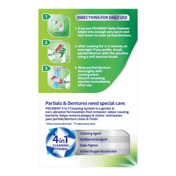 Polident 3 Minute Daily Cleanser For Dentures And Partials 66 pack - Image 2