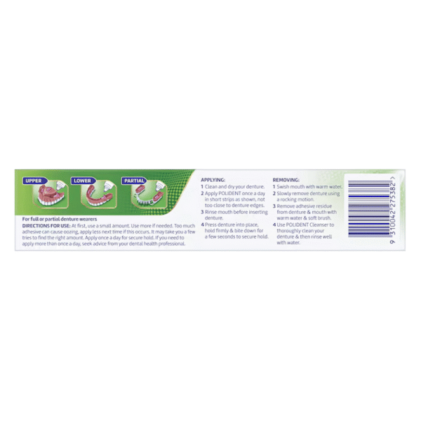 Polident Adhesive Cream Fresh Mint For Dentures And Partials 60g - Image 2