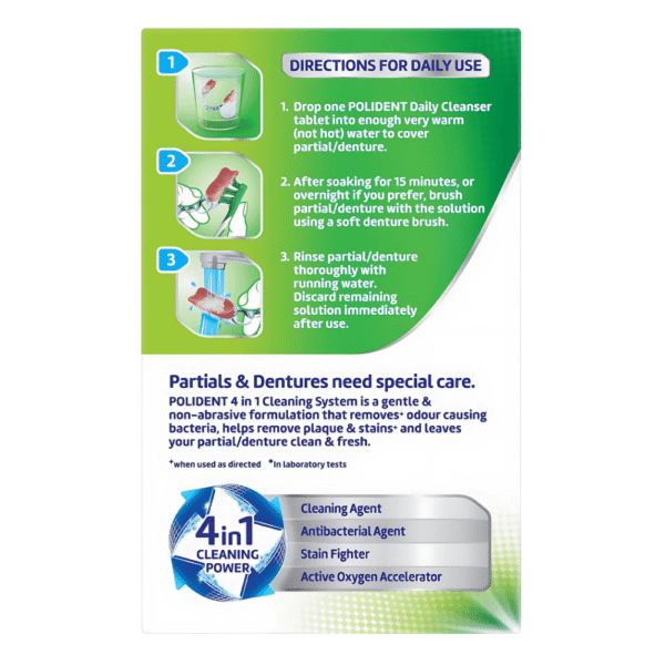 Polident Whitening Denture Cleaner For Dentures And Partials 36 pack - Image 2