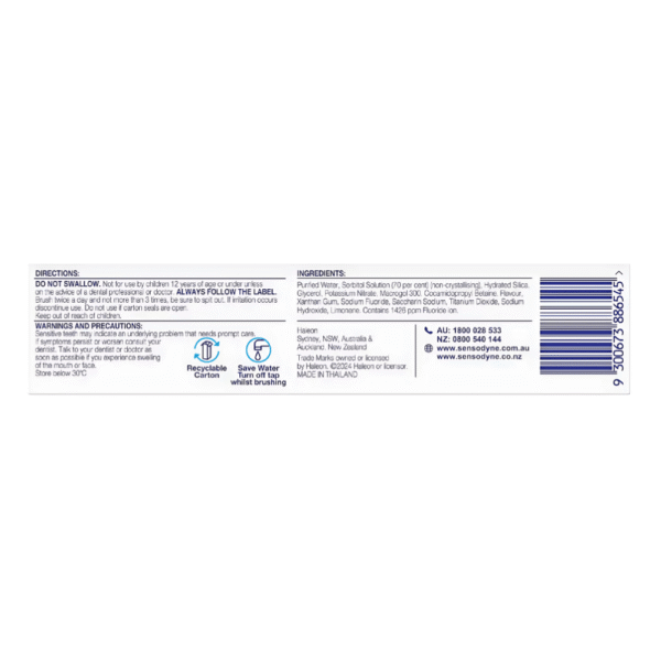 Sensodyne Sensitivity & Enamel Toothpaste Fresh Mint 100g - Image 2