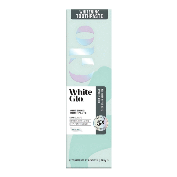 White Glo Charcoal Deep Stain Remover Whitening Toothpaste 205g