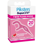 Piksters SupaGRIP Twin Floss Picks Watermelon Flavour 20 pack