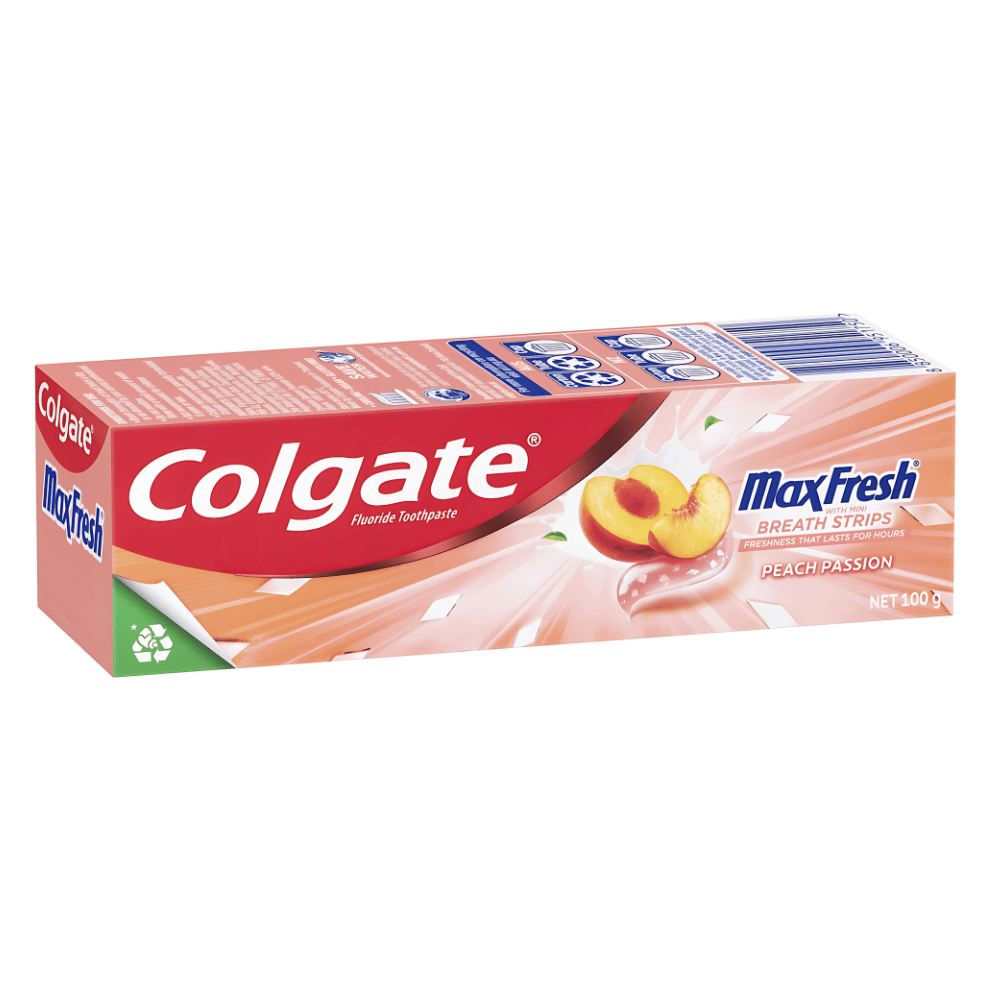 colgate-max-fresh-toothpaste-with-mini-breath-mints-peach-passion-1.png Colgate Max Fresh Toothpaste With Mini Breath Mints Peach Passion 100g - Image 1