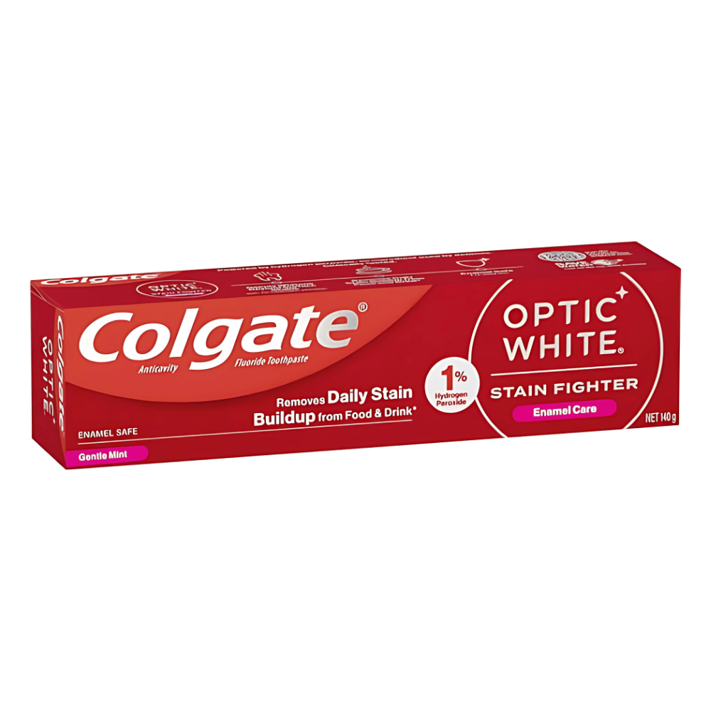 colgate-teeth-whitening-toothpaste-optic-white-enamel-care-1-1.png Colgate Teeth Whitening Toothpaste Optic White Enamel Care 140g - Image 1