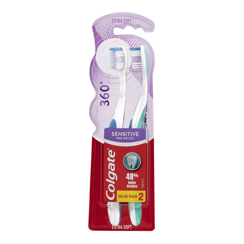 colgate-toothbrush-360-pro-relief-teeth-pain-soft-1.png Colgate Toothbrush 360 Pro-Relief Teeth Pain Soft 2 pack - Image 1