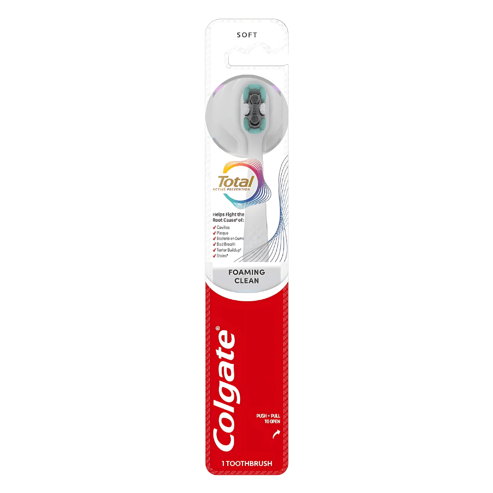 colgate-toothbrush-total-foaming-clean-soft-1.png Colgate Toothbrush Value Pack Max White Medium Bristles 3 pack - Image 1