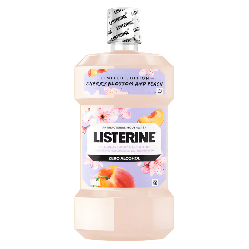 listerine-zero-alcohol-antibacterial-mouthwash-cherry-blossom-peach-1.png Listerine Zero Alcohol Antibacterial Mouthwash Cherry Blossom&Peach 500mL - Image 1
