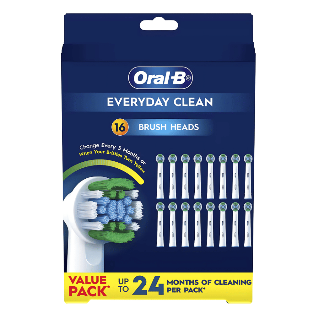oral-b-everyday-clean-electric-toothbrush-replacement-heads-1.png Oral-B Everyday Clean Electric Toothbrush Replacement Heads 16 pack - Image 1