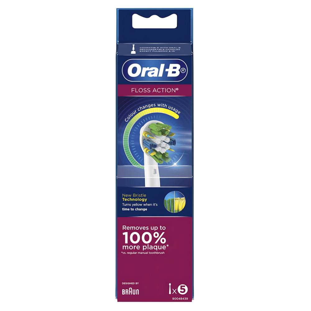 oral-b-floss-action-clean-white-electric-toothbrush-refills-1-1.png Oral-B Floss Action Clean White Electric Toothbrush Refills 5 pack - Image 1