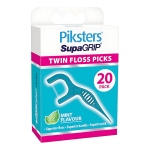 Piksters SupaGRIP Twin Floss Picks Watermelon Flavour 20 pack